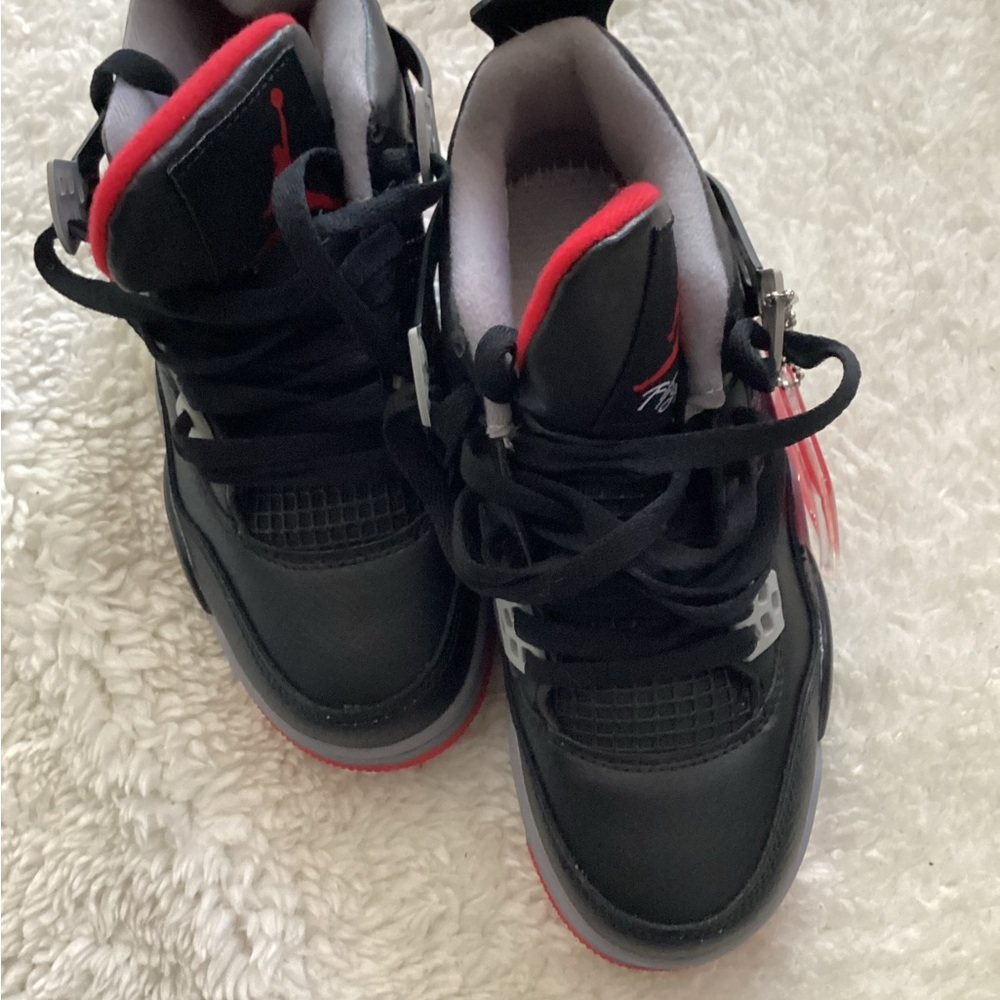 Jordan Kids Black and Red High-Top Sneakers